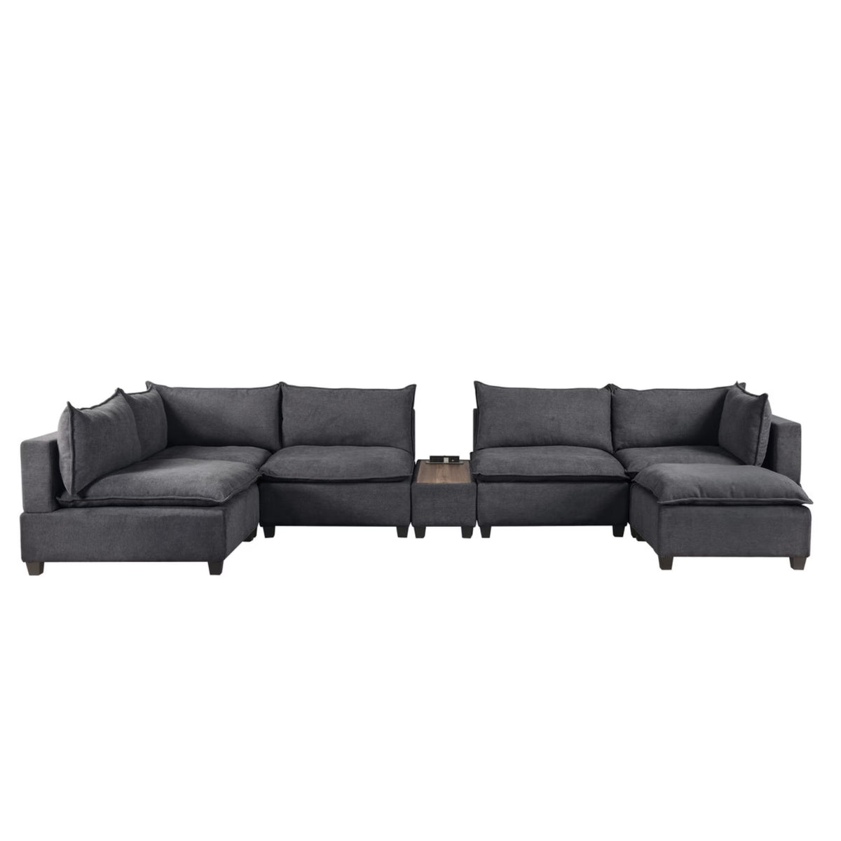 7 Piece Sectional in Dark Gray P903