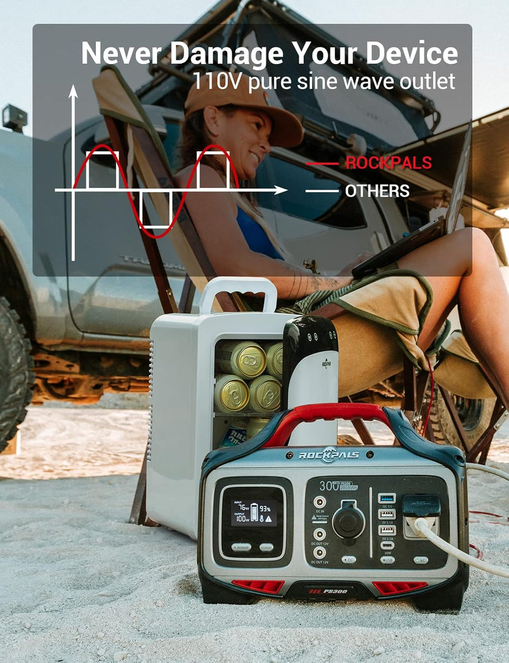 300W Portable Power Station, 280wh (78000mAh) Solar Generator with 110V Pure Sine Wave AC Outlet G64092