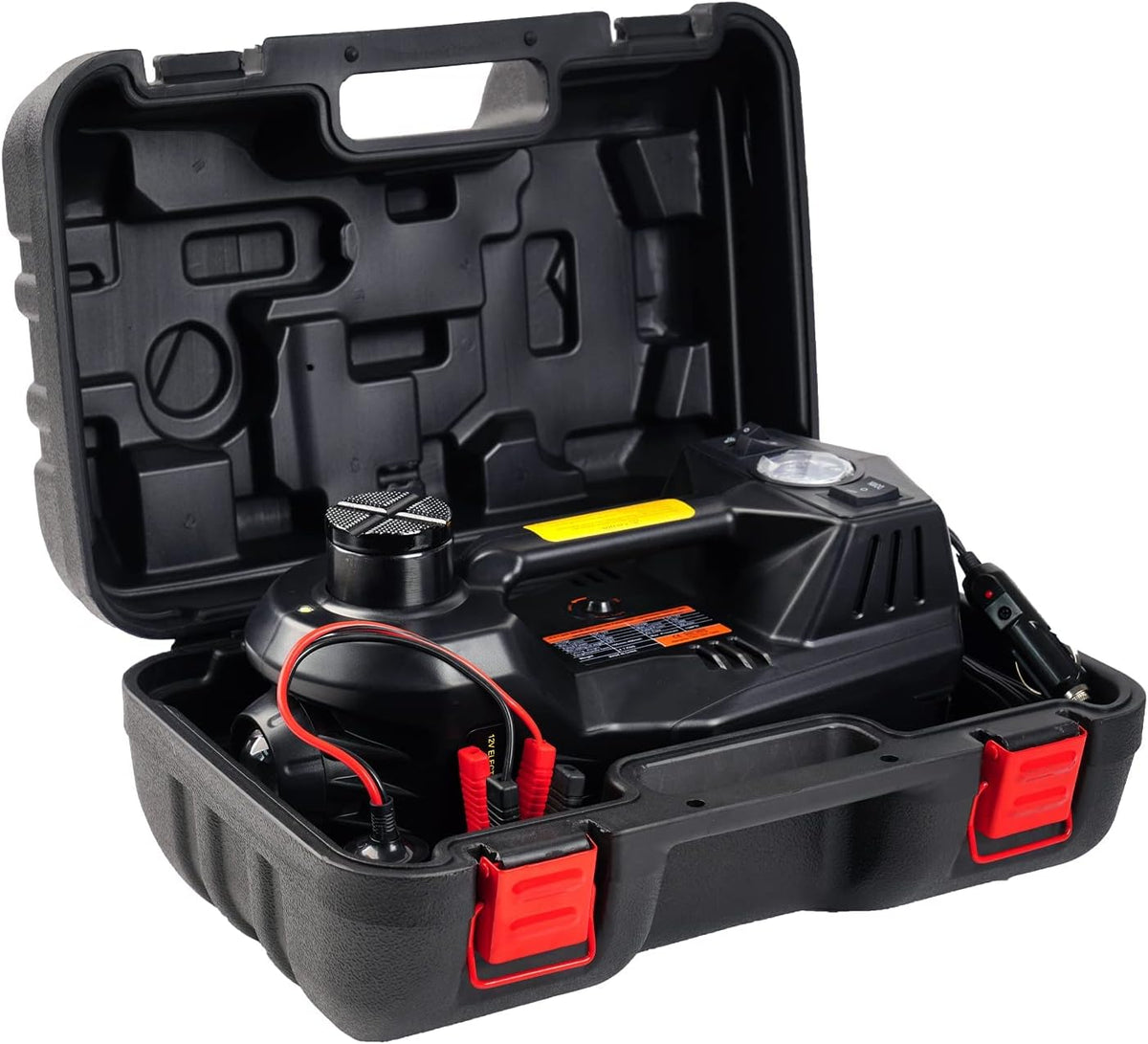 Hydraulic Electric Car Jack Kit 5 tons with Integrated Tire Pump and LED Lights E255