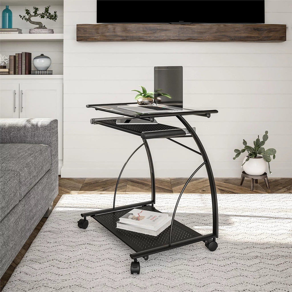 Black Mobile Computer Cart/Desk E18603
