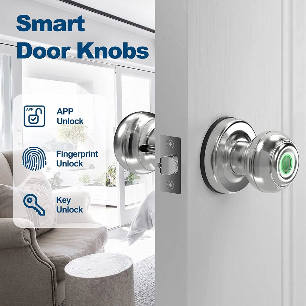 Smart Fingerprint Door Lock with App Control, Black F342