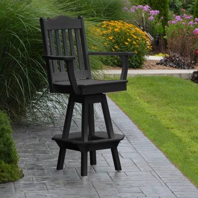 Black Swivel Patio Bar Stool H141463
