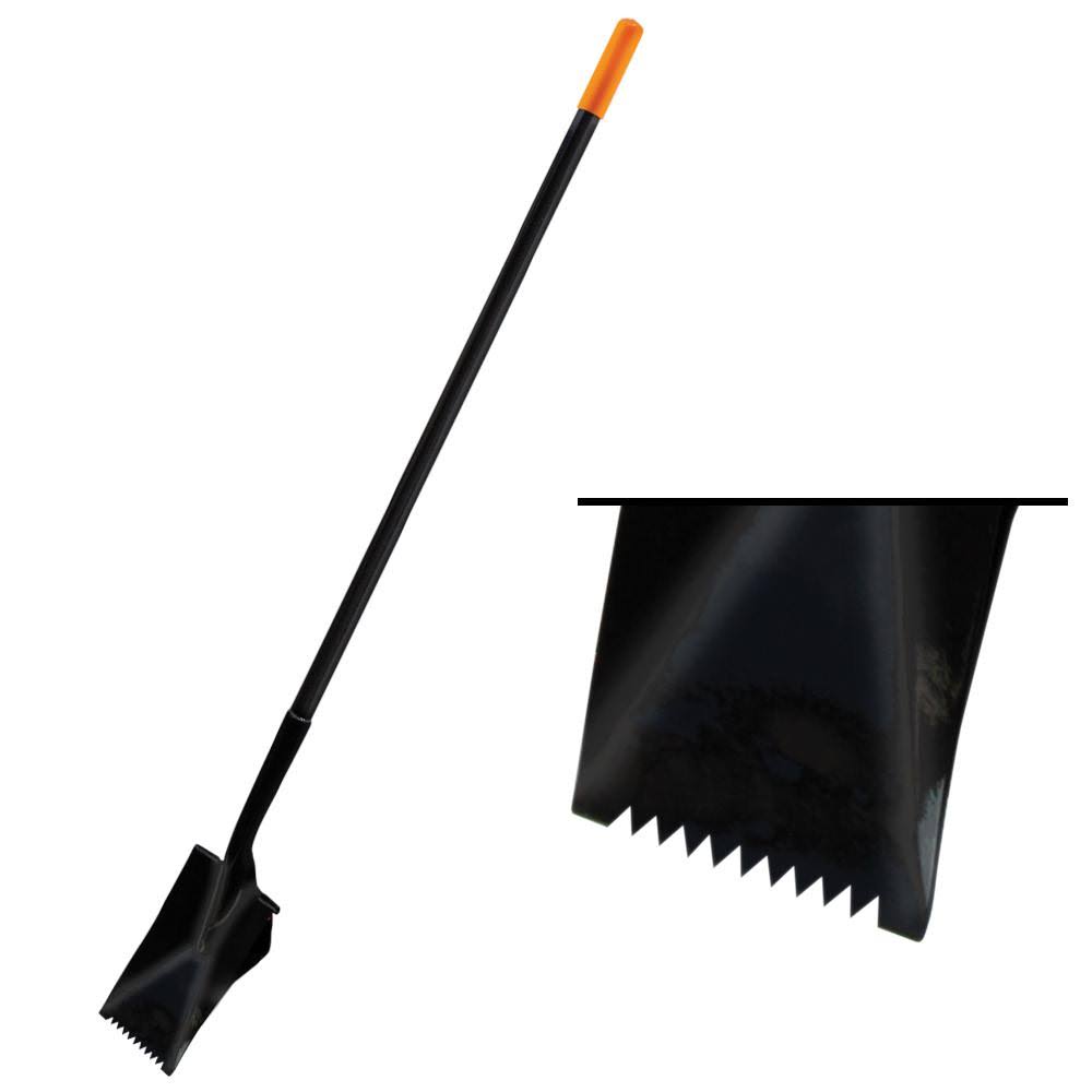 Long Handled Steel Spade Serrated Edge M9416
