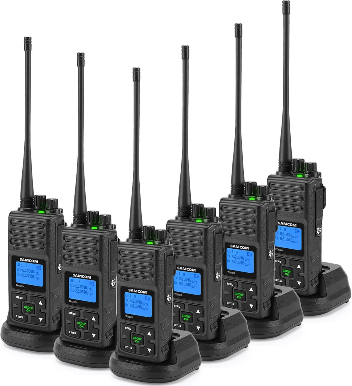 5 Watts UHF Programmable Handheld Two Way Radios 6 Packs Q6457