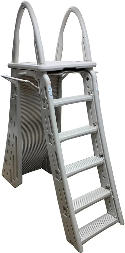 Adjustable A Frame Safety Ladder with Step Barrier A35837