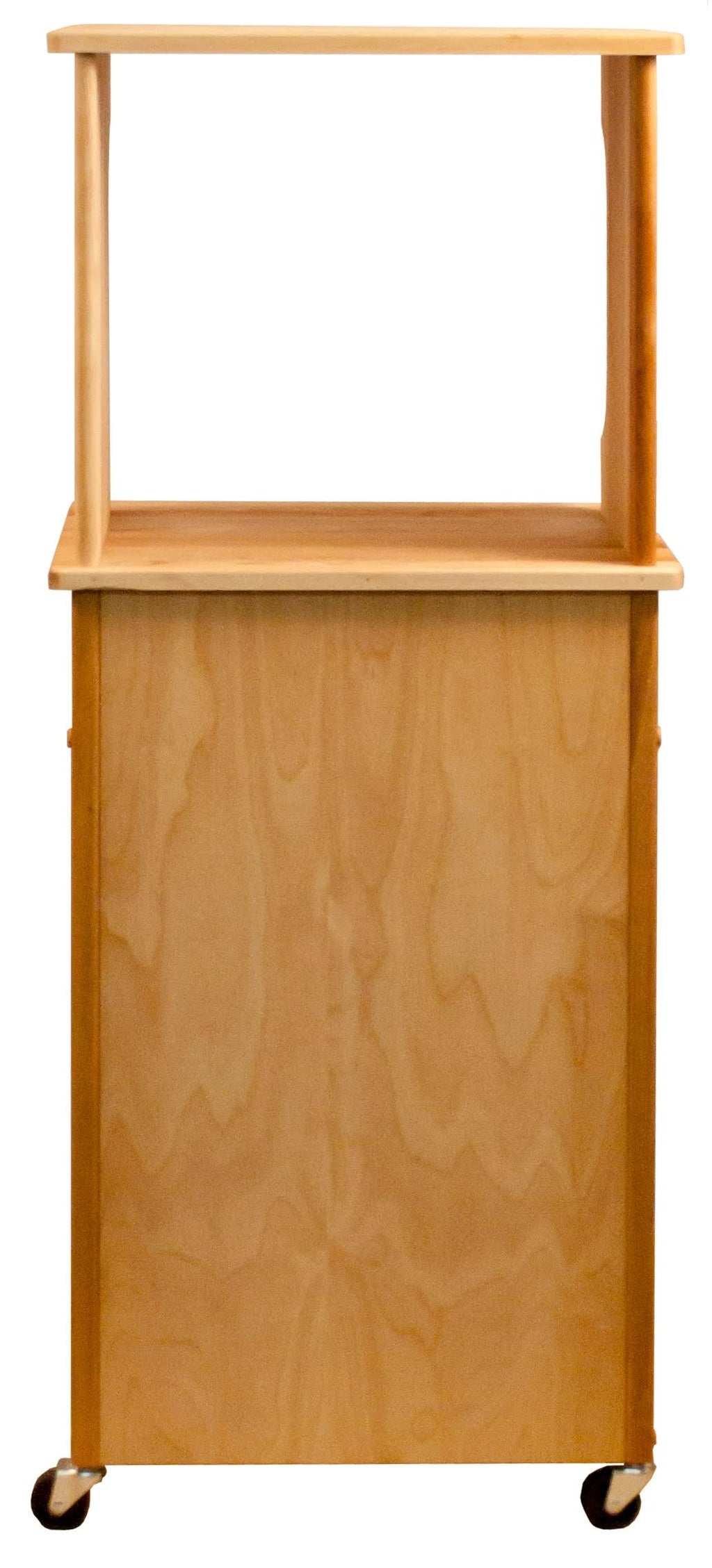 Natural Microwave Cart with Open Storage T9668