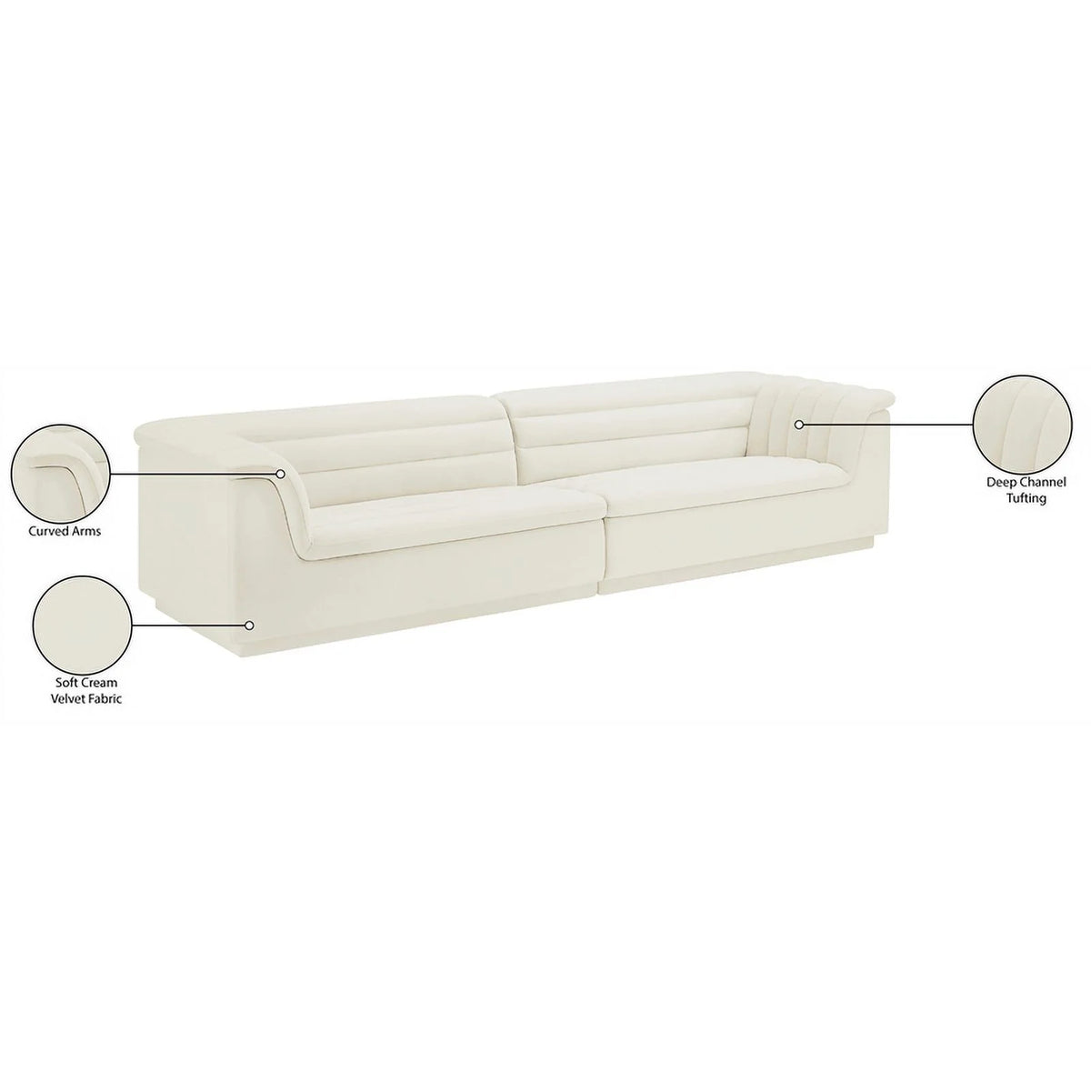 Cream Velvet Modular Sofa Z4478