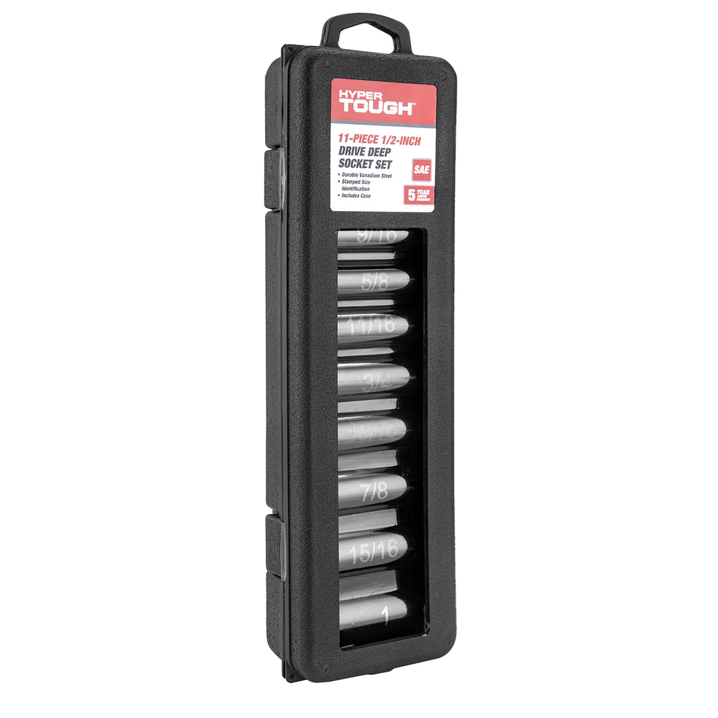 11-Piece 1/2 Drive 6-Point Deep Impact SAE Socket Set E149
