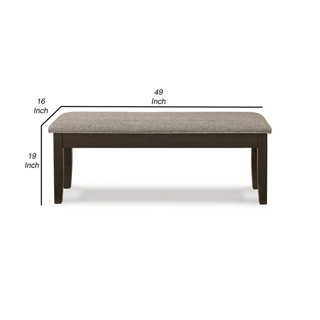 49 Inch Brown Polyester Upholstery Storage Bench O185489
