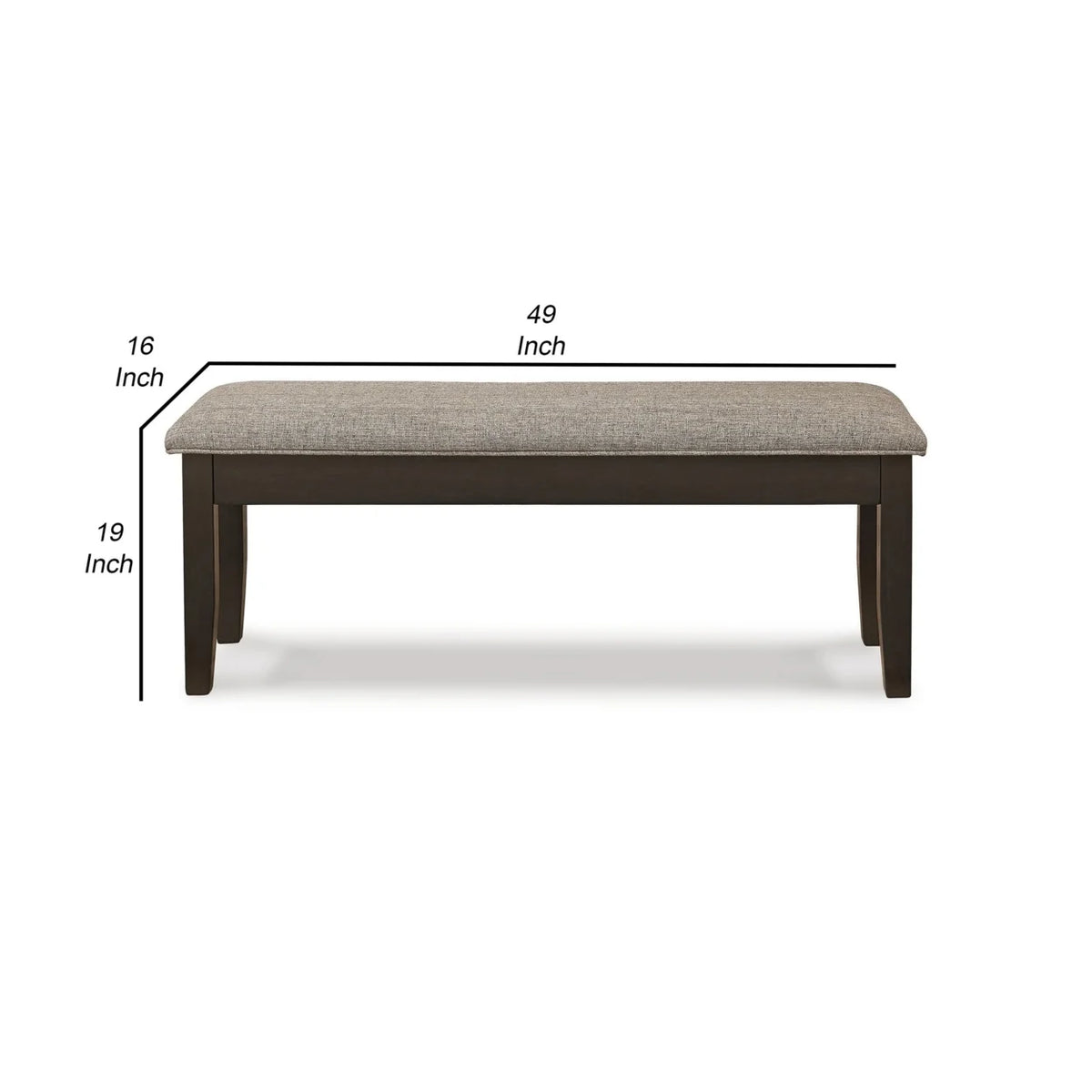 49 Inch Brown Polyester Upholstery Storage Bench O185489