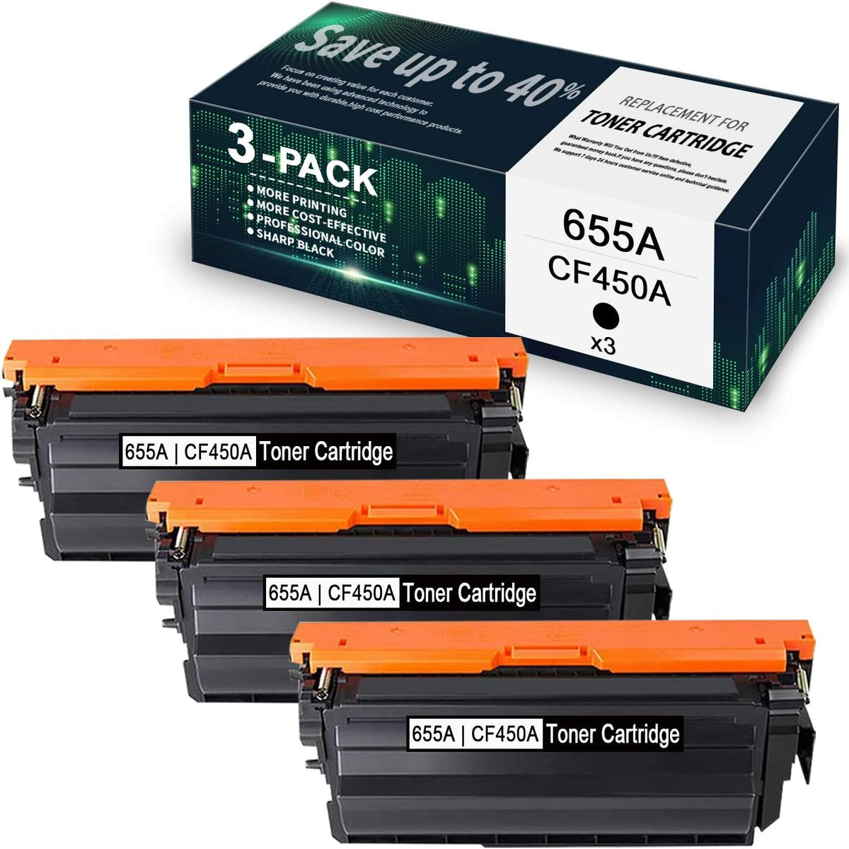 3-Pack Black Compatible Toner Cartridge J854415