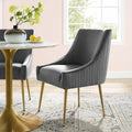 Gray Upholstered Velvet Dining Chair F5235