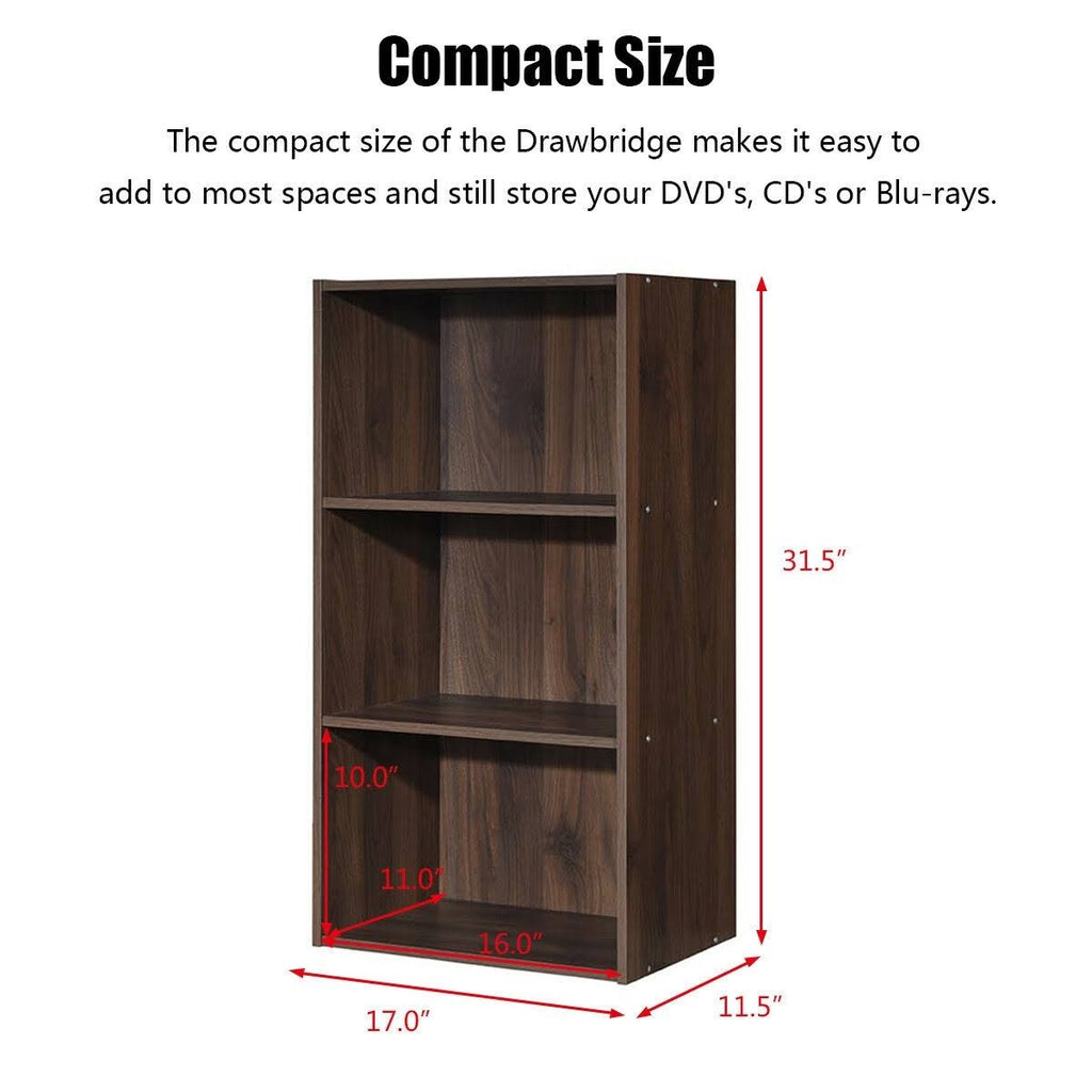 White 3 Shelf Bookcase Storage Cabinet E389
