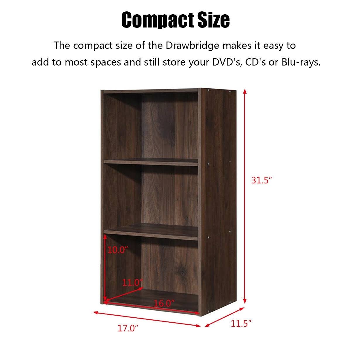 White 3 Shelf Bookcase Storage Cabinet E389