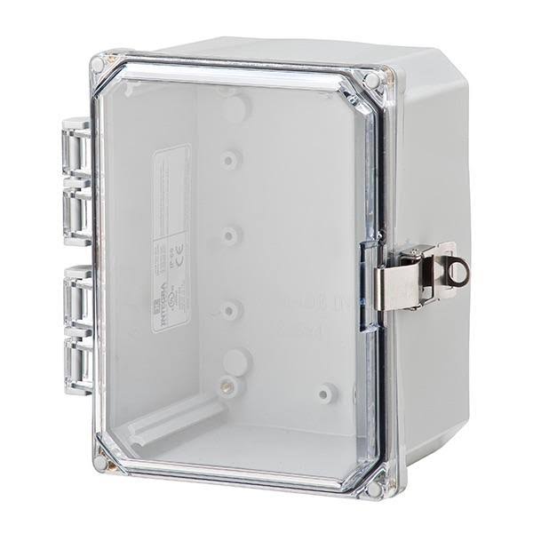Polycarbonate Enclosure with Hinge Clear Locking Latch 8x6x4 A893