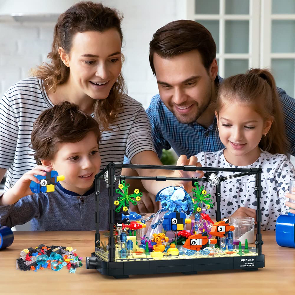 725PCS Fish Tank STEM Building Set with LED Light J862