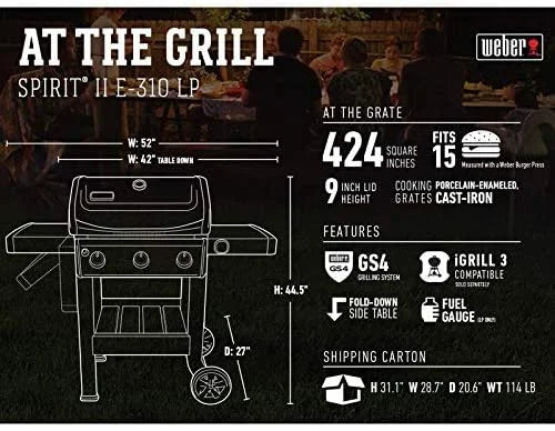 Black 3-Burner Liquid Propane Grill I557