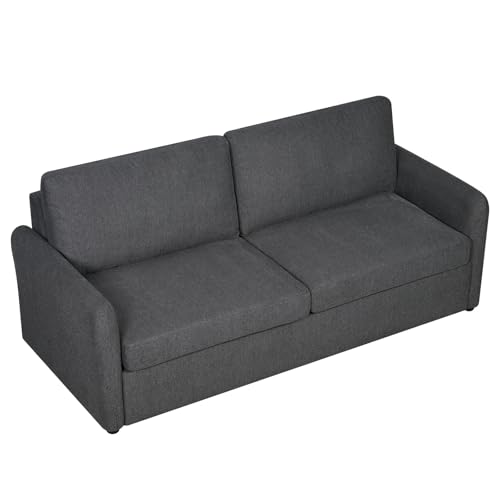 86.6" Queen Sleeper Sofa with Pullout Bed in Dark Grey Y77742
