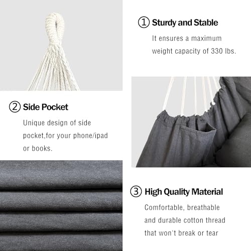 Hanging Cotton Hammock Chair with 2 Cushions P56130