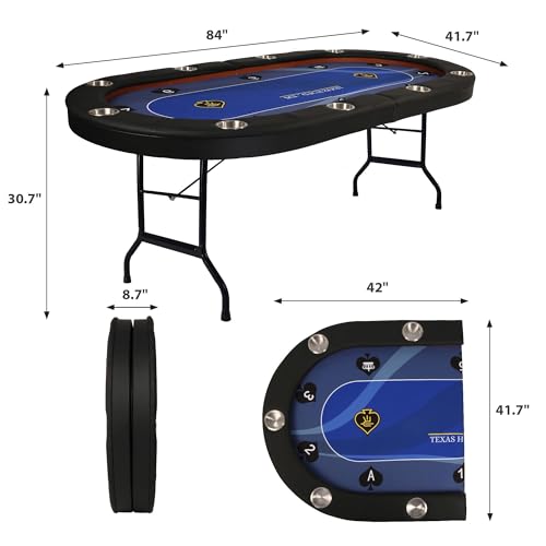 84" Foldable Blackjack Poker Table with Cup Holders W33662