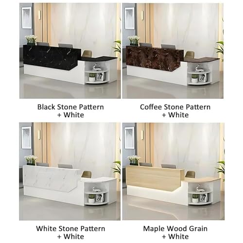 Black+White Curved Reception Desk with Lockable Storage G6039