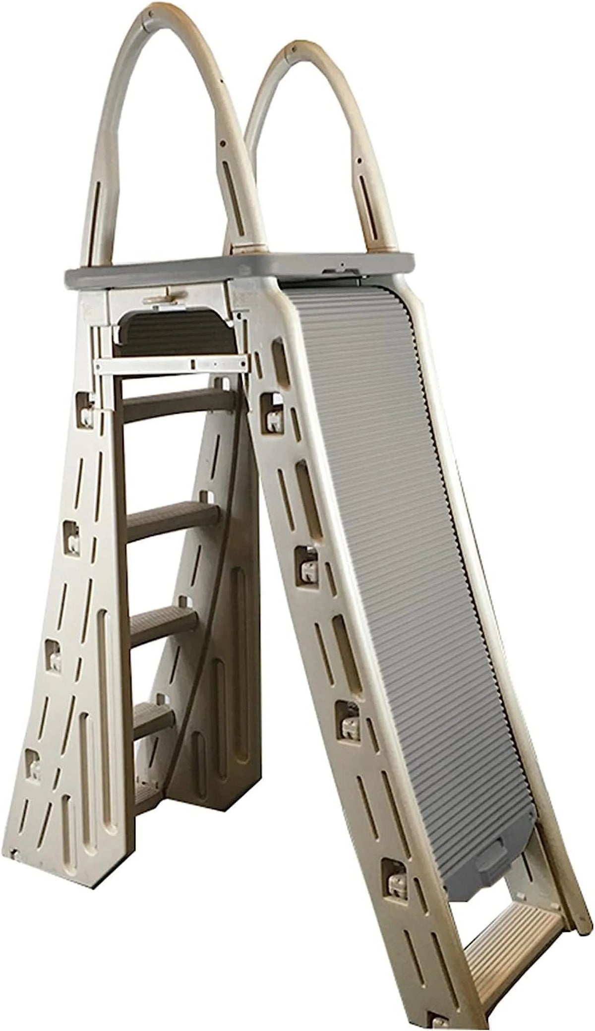 Adjustable A Frame Safety Ladder with Step Barrier A35837