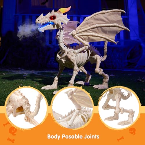 23.6" Mist-Spraying Dragon Skeleton Decoration G942