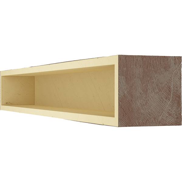 Rough Sawn Faux Wood Fireplace Mantel, Aged Pecan N24592