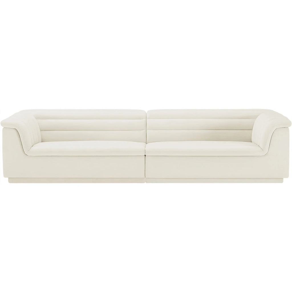 Cream Velvet Modular Sofa Z4478