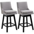 Light Gray Upholstered Swivel Bar Stools Set of 2 P914
