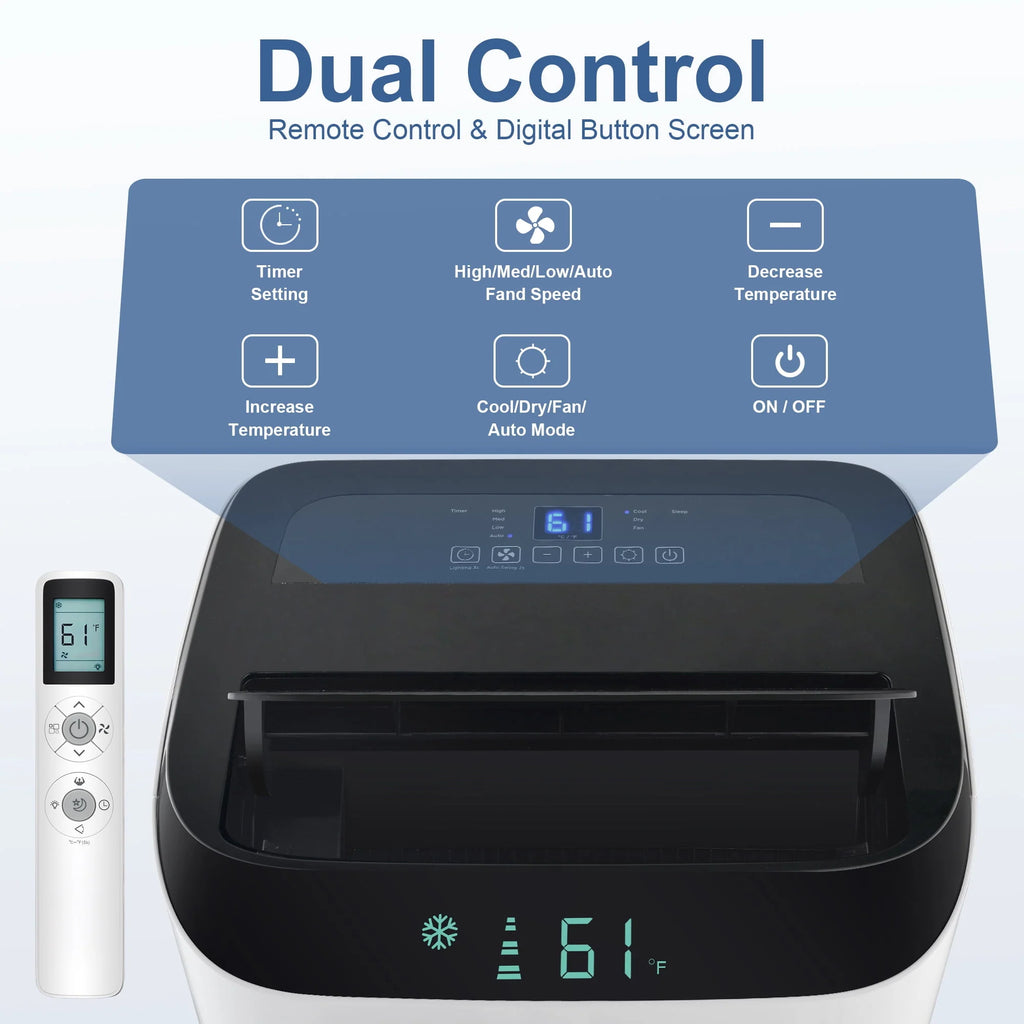 8000 BTU Portable Air Conditioner with Dehumidifier & Fan L8613