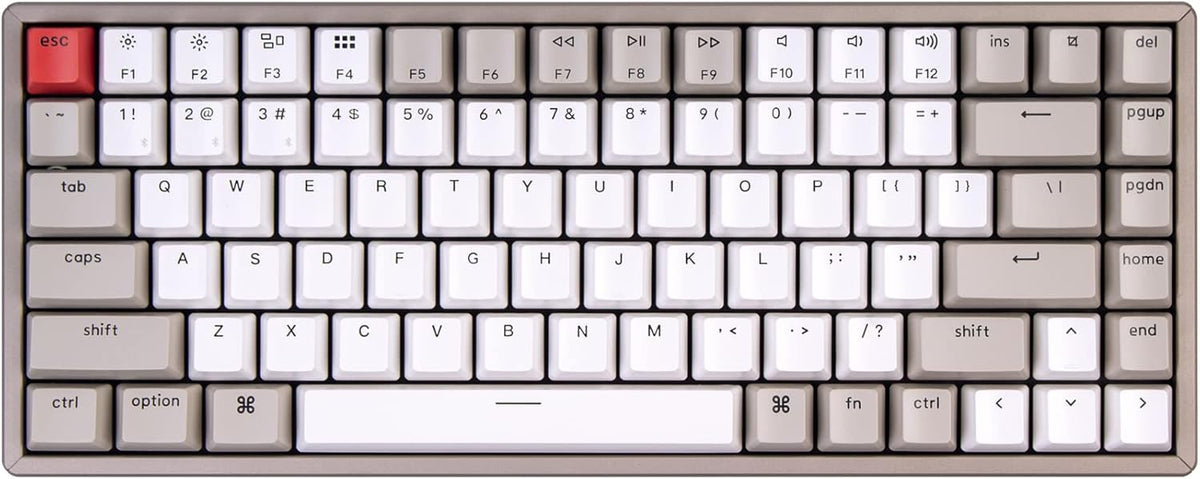 75% Layout 84-Key Hot-swappable Bluetooth Wireless/USB Wired Mechanical Keyboard with Double-Shot Retro Keycaps F666720