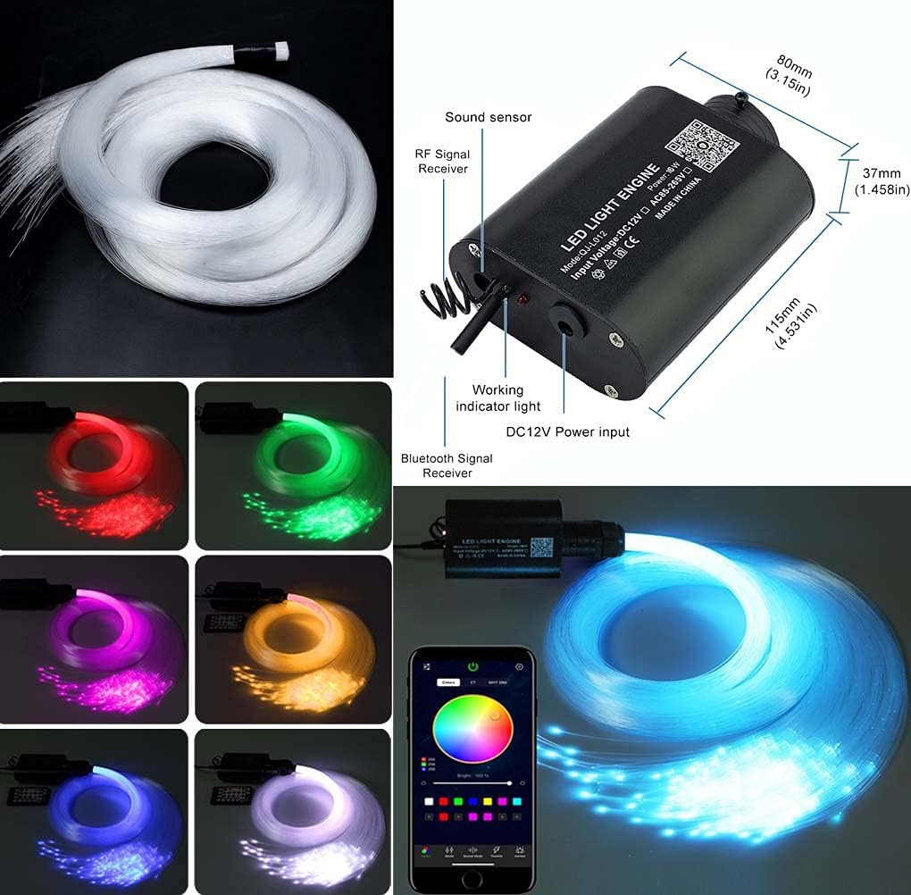 Car Use Bluetooth Fiber Optic Star Ceiling Lighting Kits 335pcs 13.1ft Optical Fibers Sound Activated Z347736