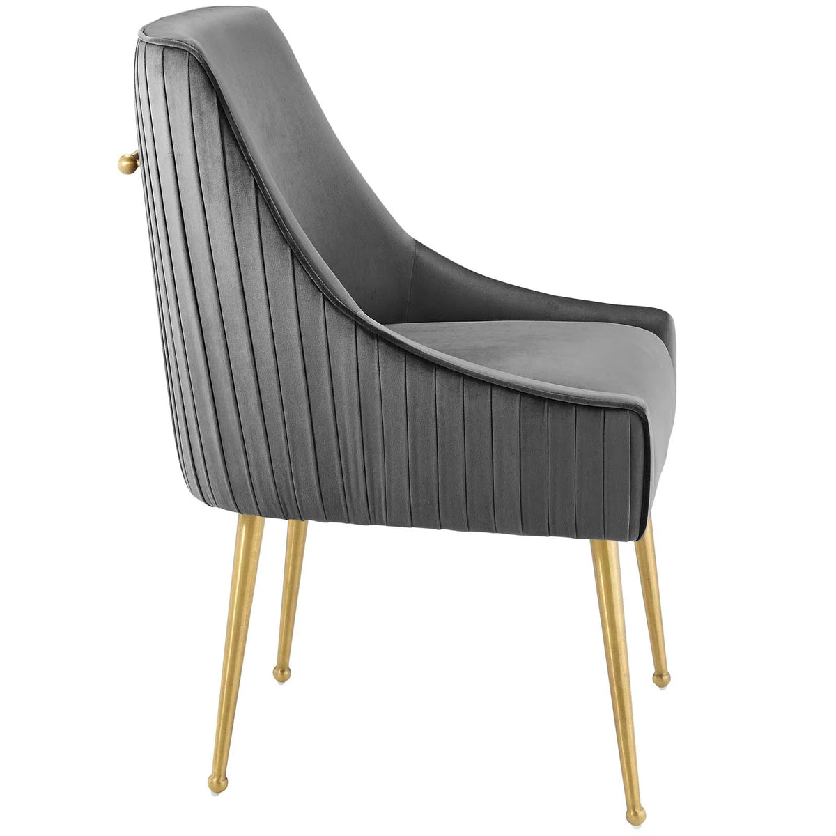 Gray Upholstered Velvet Dining Chair F5235