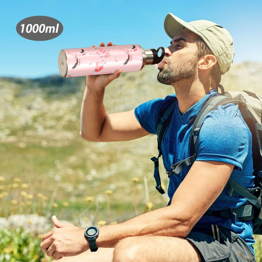Pink Insulated Stainless Steel Water Bottle with Straw Lid 20 oz K5658