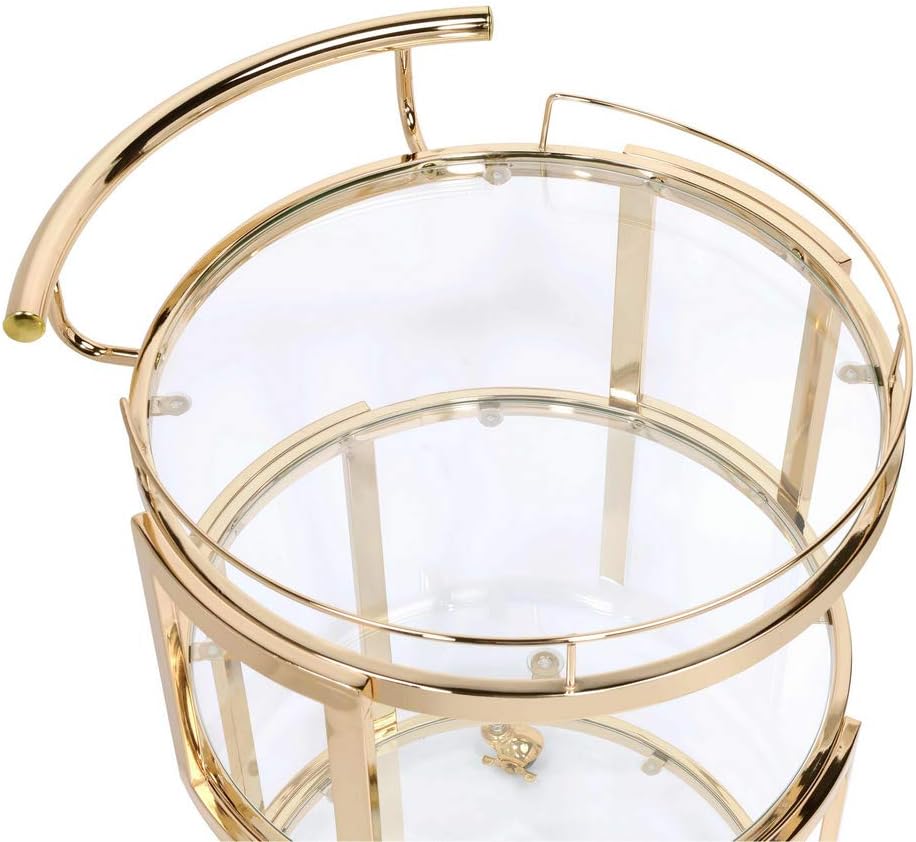 Gold & Clear Glass Cart R269