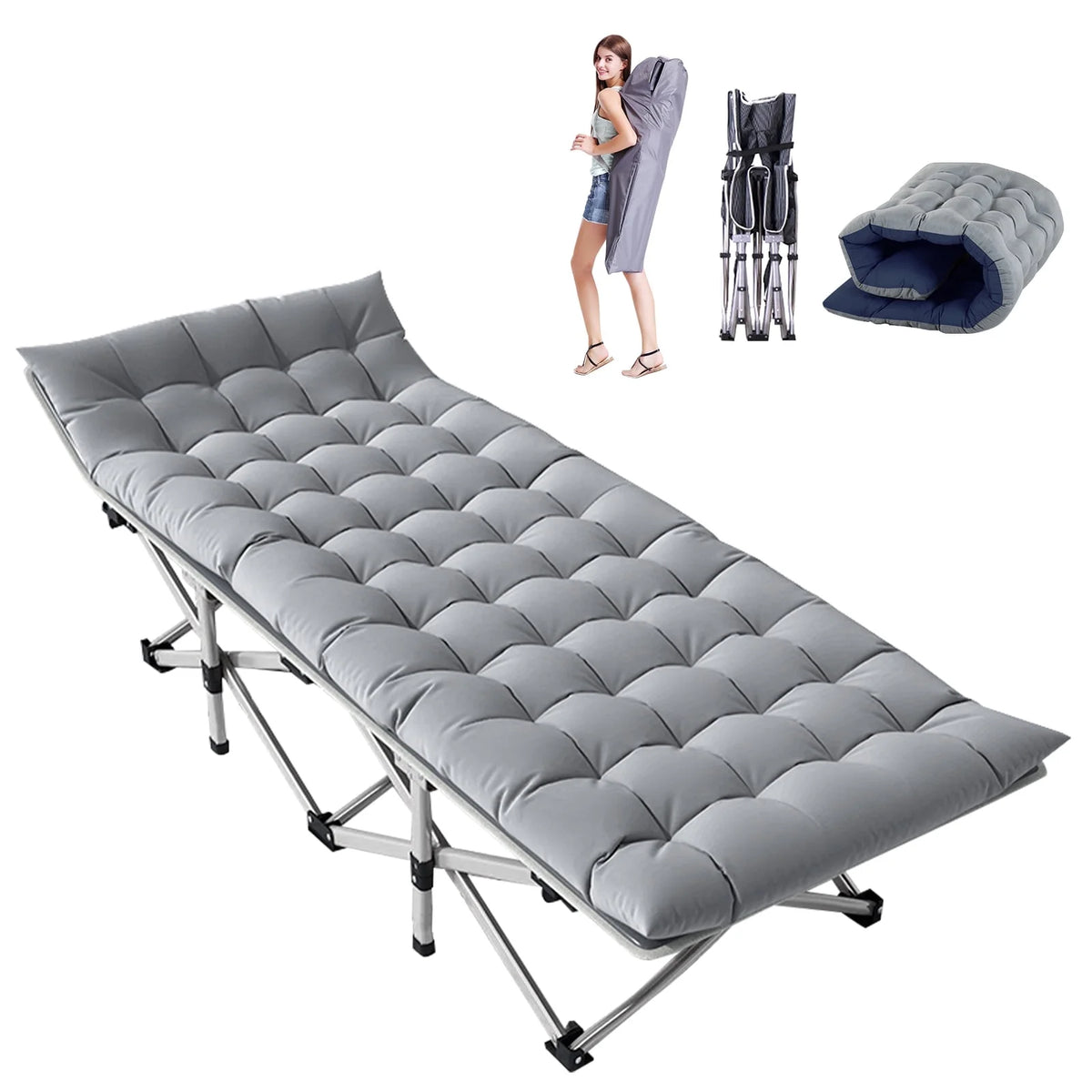 Folding Bed with Mattress and Carry Bag Q8016