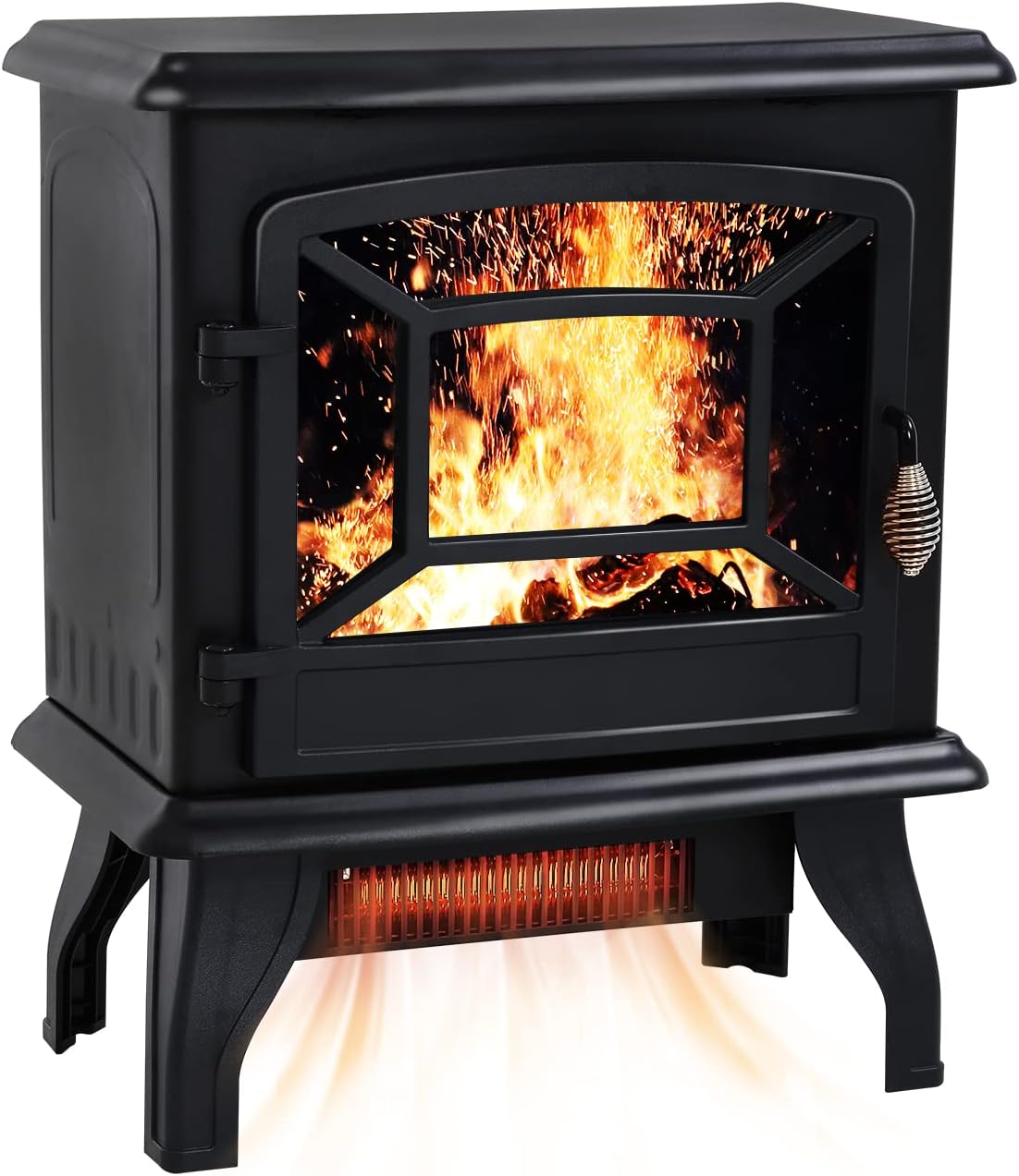 Black Electric Fireplace Heater 3D Flames Freestanding TV Stand U685