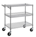 3 Tier Heavy Duty Wire Rolling Utility Cart Y78516