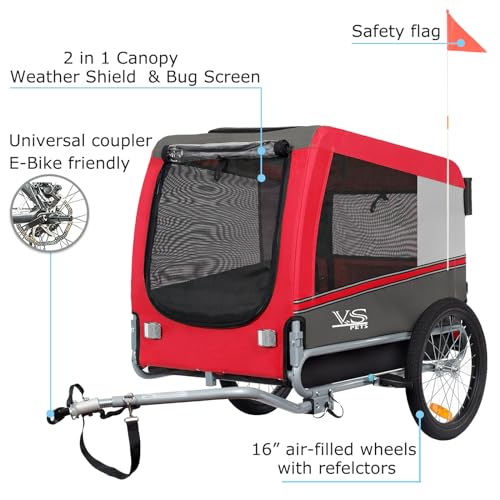 Large Dog Bike Trailer & Stroller for Dogs Up to 78 lbs V409