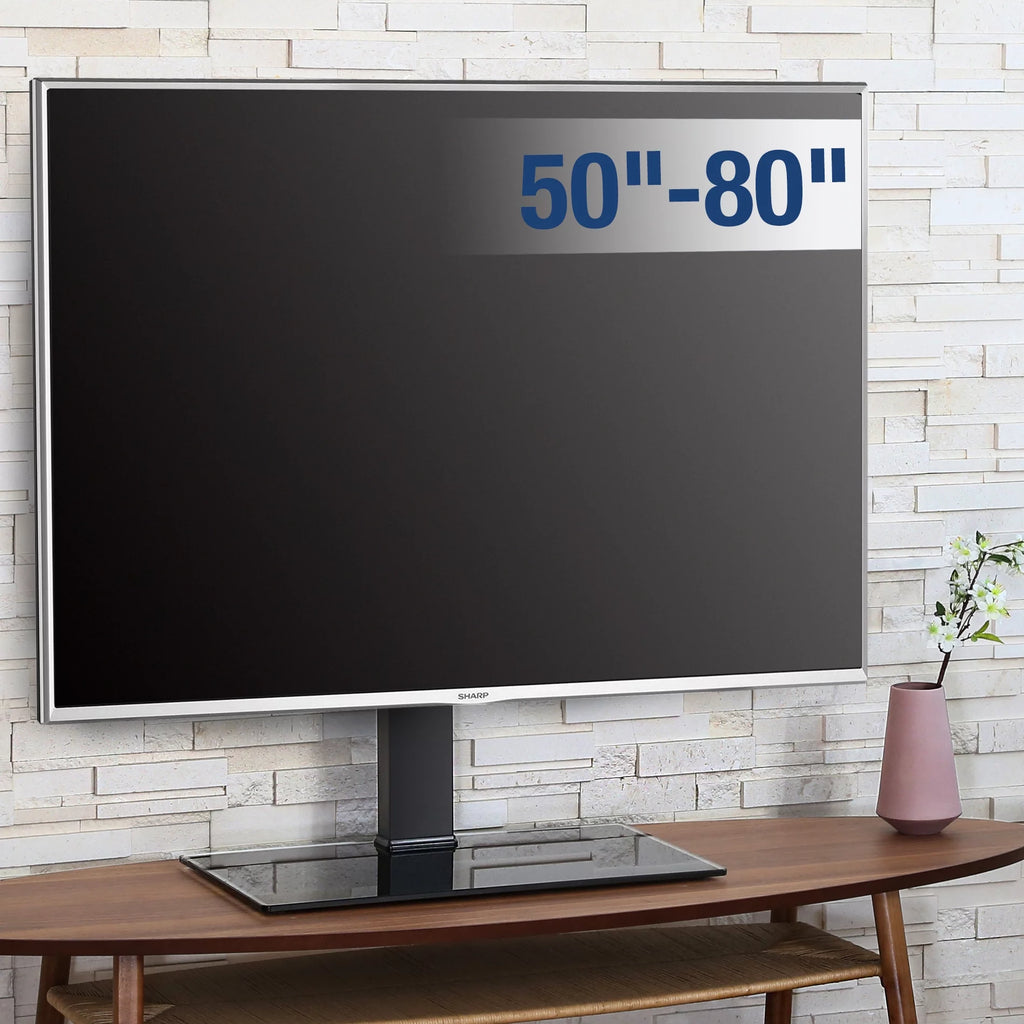 Universal Tabletop TV Stand up to 80 inch Flat Screen TV, Black G9695