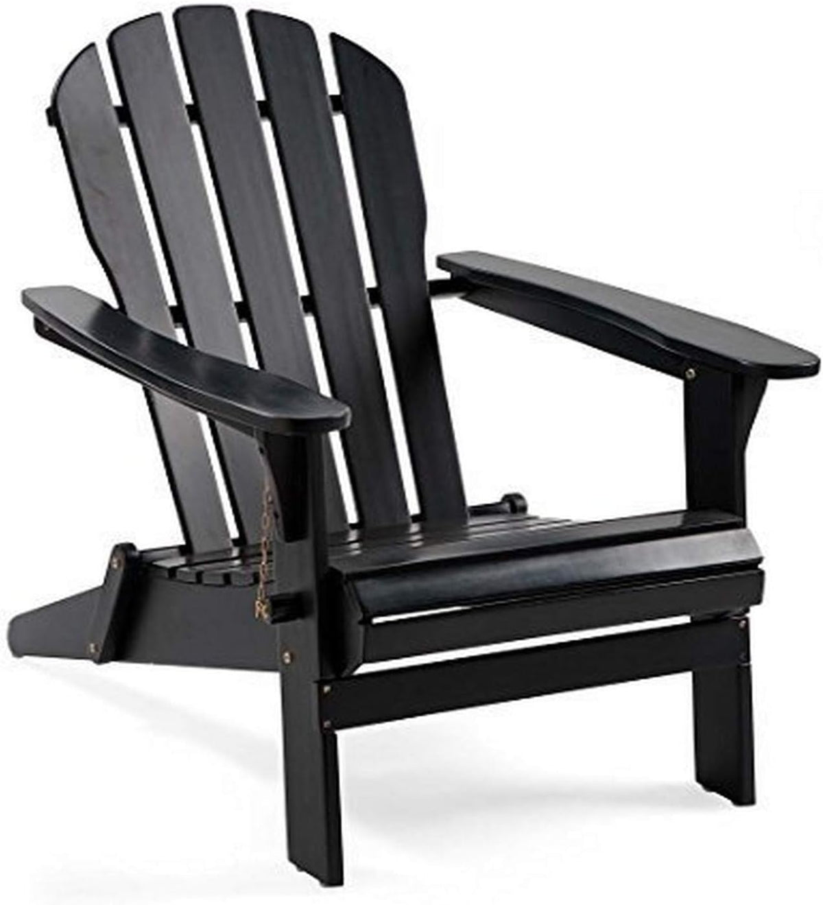 Foldable Eucalyptus Adirondack Chair, Black N6574