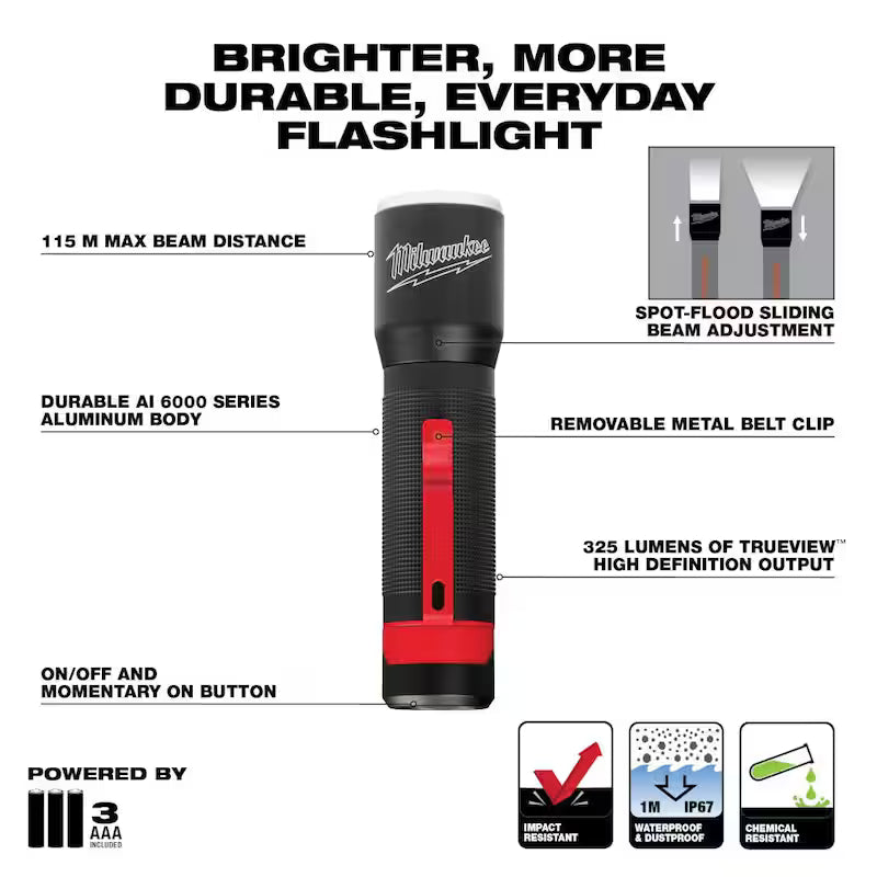 LED Aluminum Flashlight with Holster N797