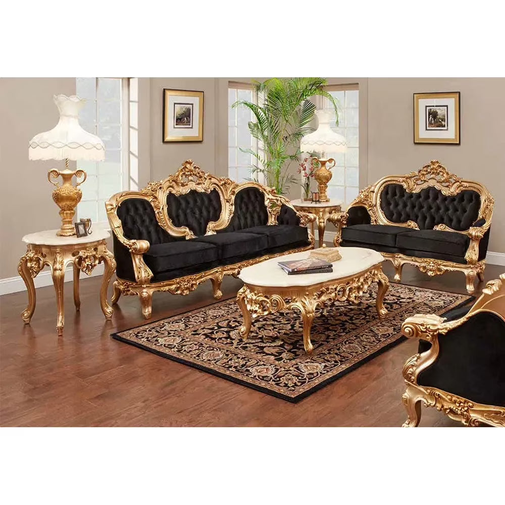 Golden Wooden Sofa Set E951925