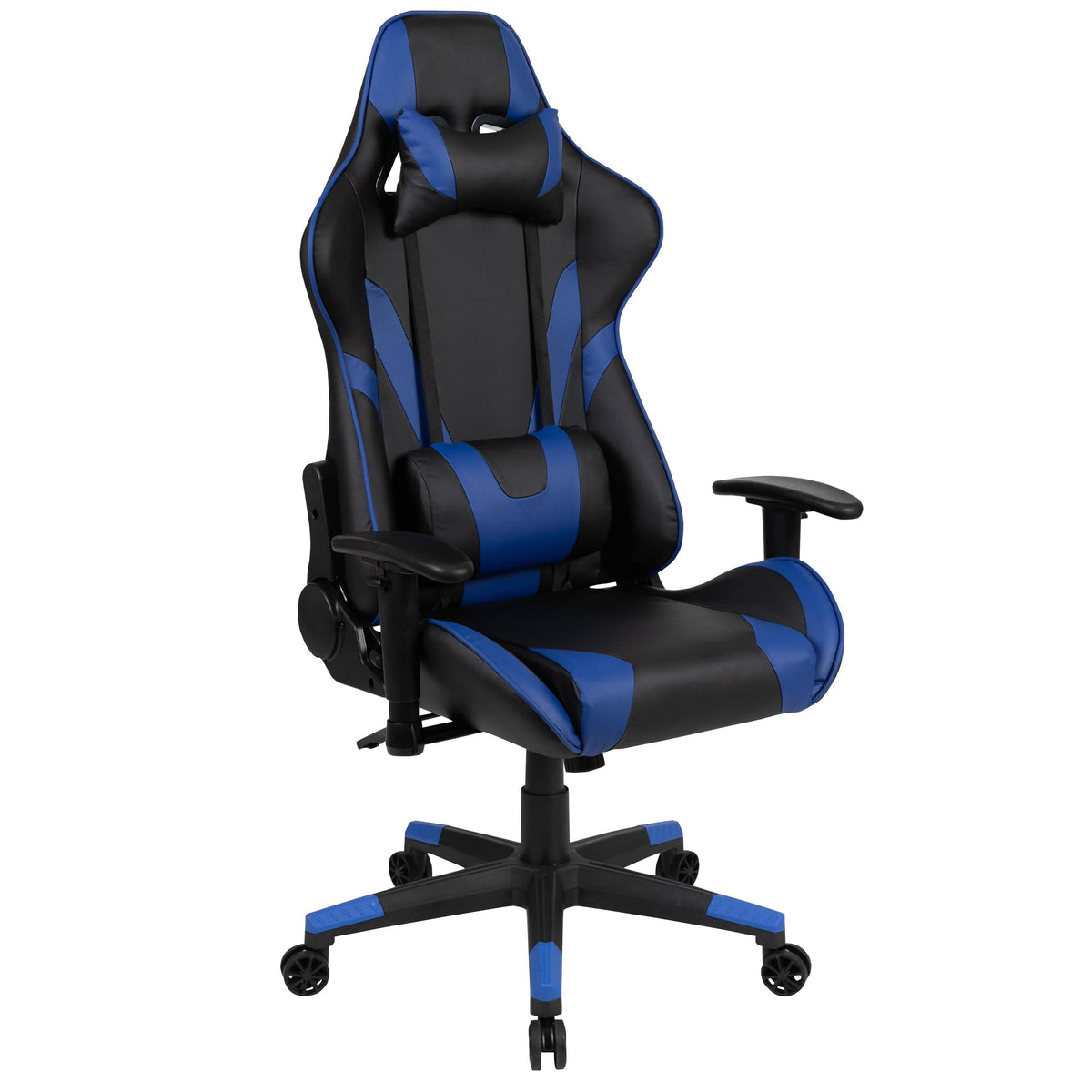 Black Reclining Gaming Chair Set with Cup Holder and Headphone Hook Y874