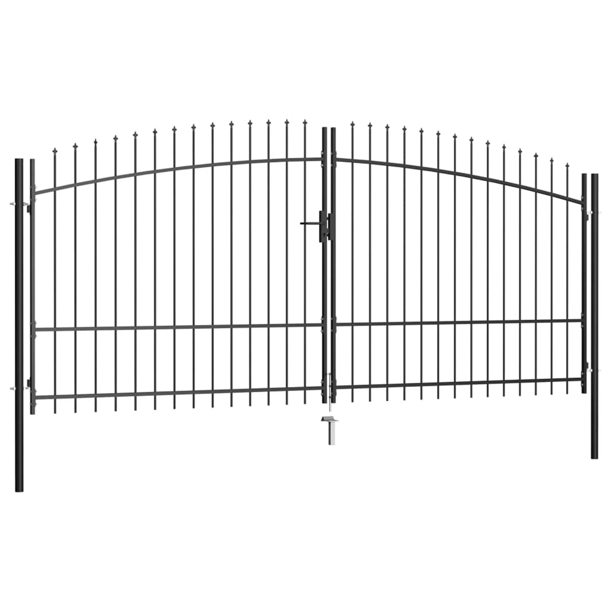 Double Door Fence Gate with Spear 157.5"x88.6" U288