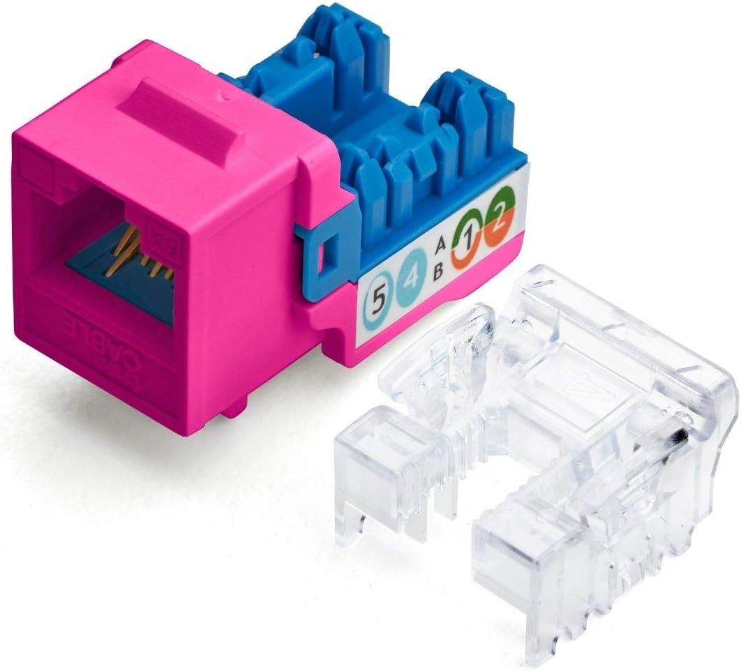 White Cat6A Keystone Jack 24 Pack W617