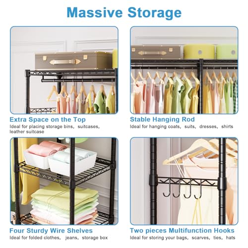 White Heavy Duty Freestanding Clothes Rack I53115