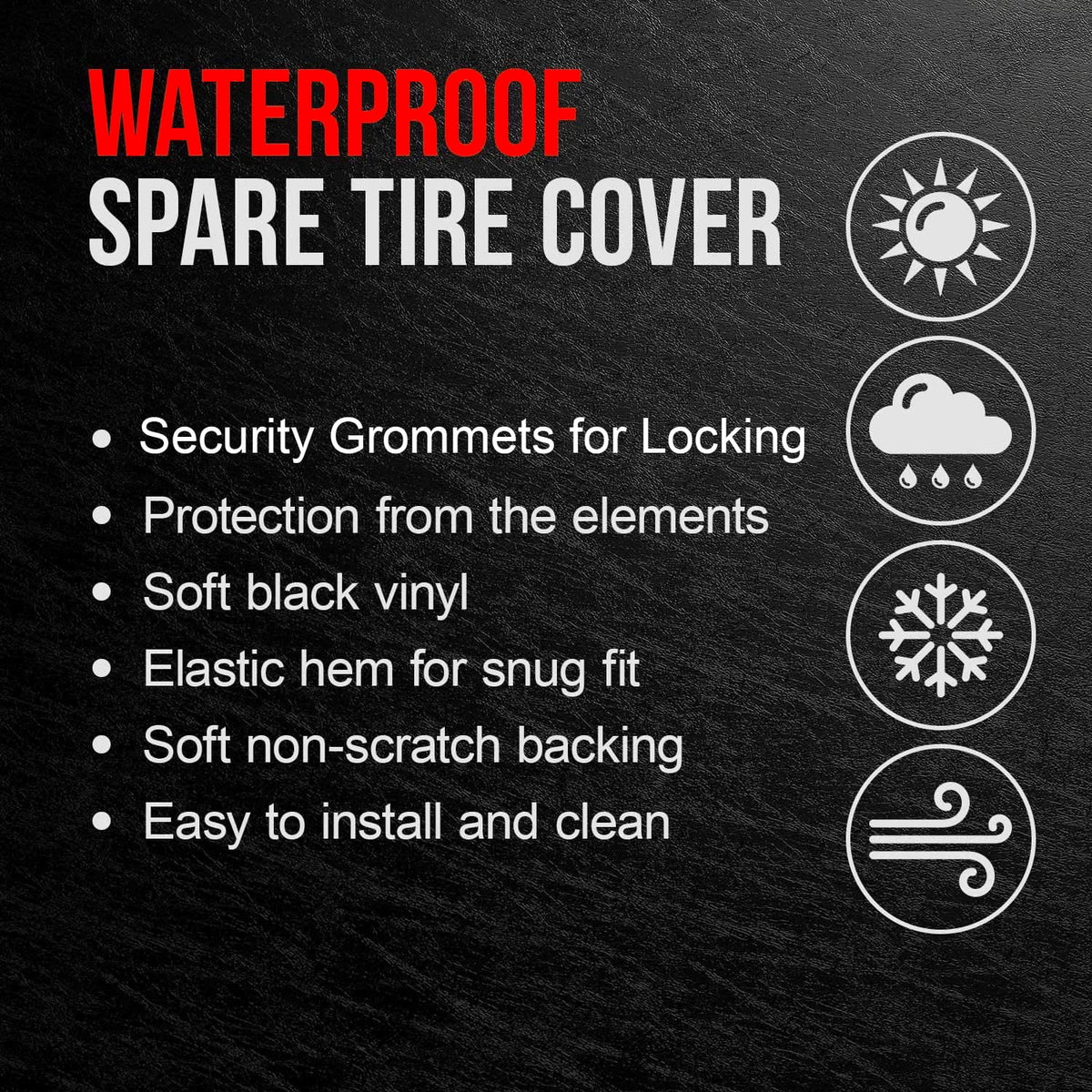 Black 28 Inch Tire Covers F79336