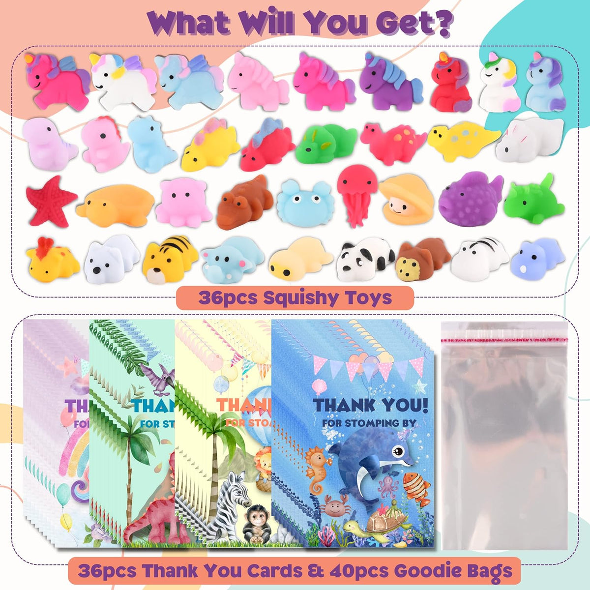 36 Packs Mini Stress Relief Toys U3355